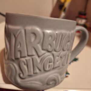 Starbucks Embossed Light Gray Mermaid Since 1971 Mug